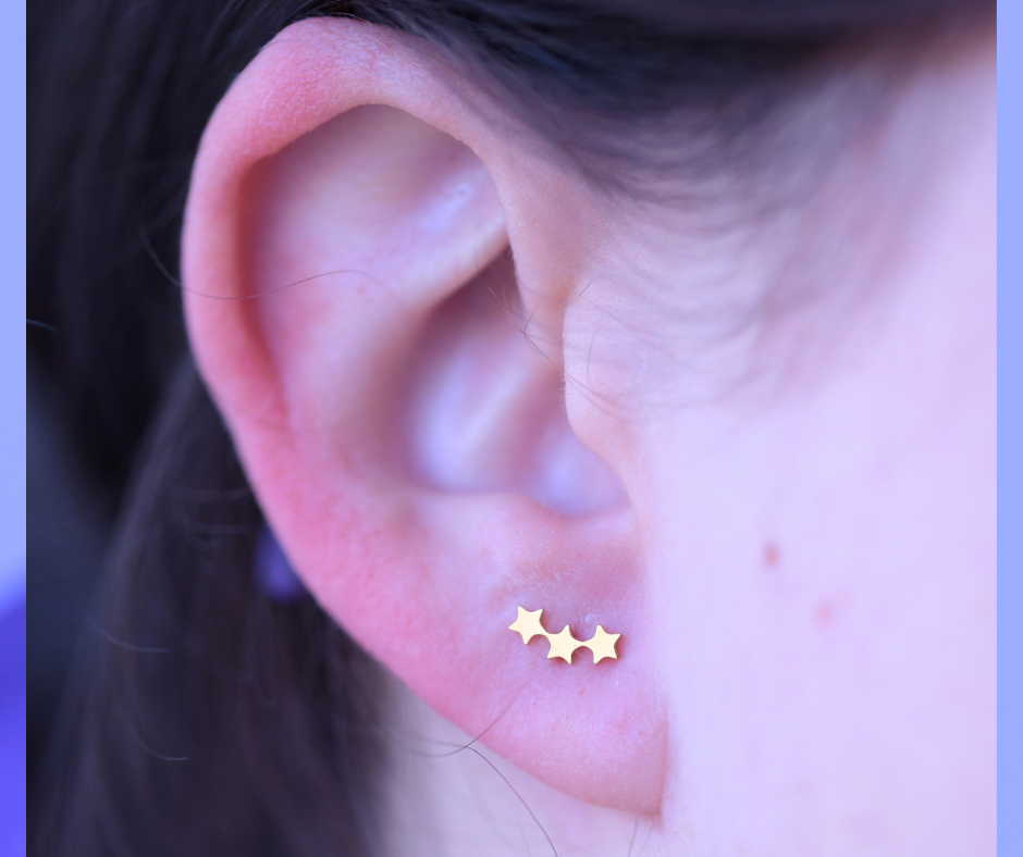 Labret 3 stele auriu