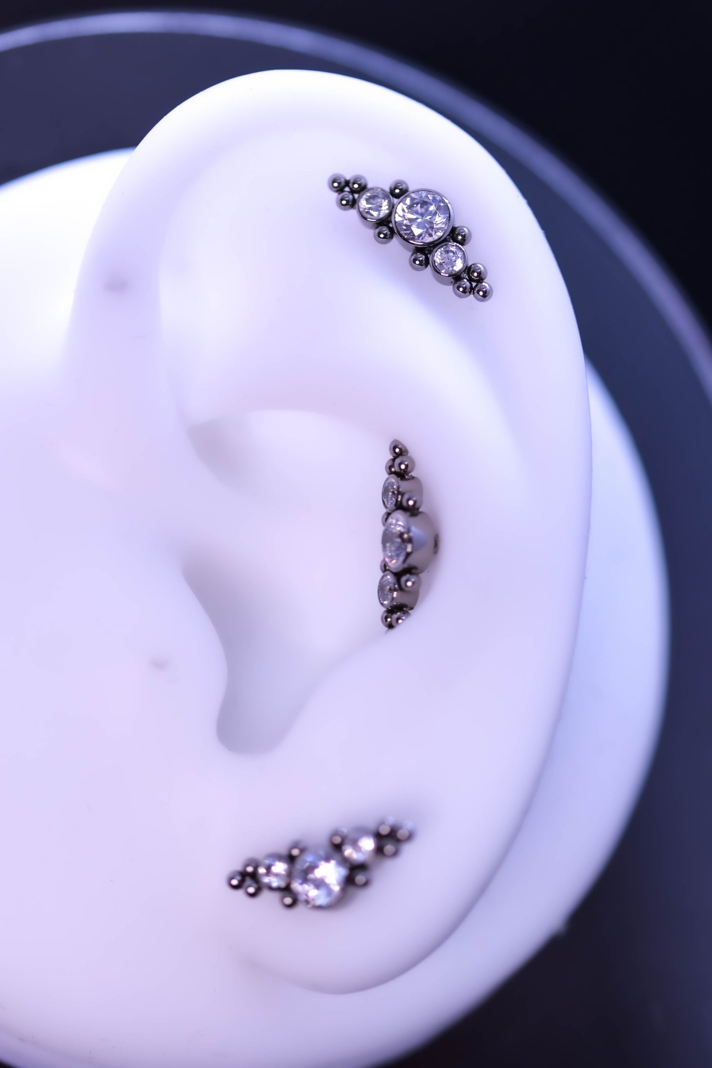 Labret Cluster cu pietre albe