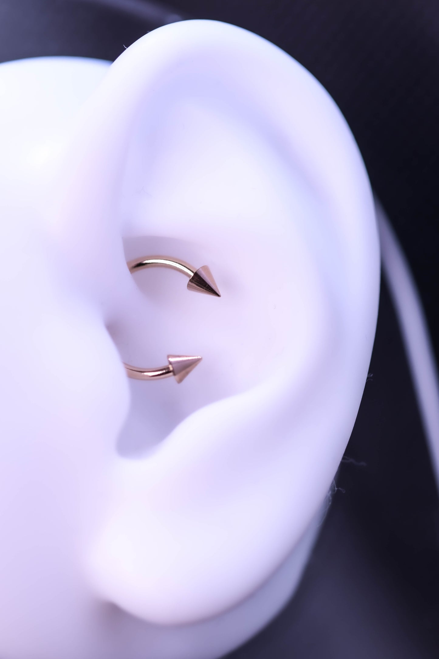 Potcoavă oțel chirurgical cu ținte rose gold