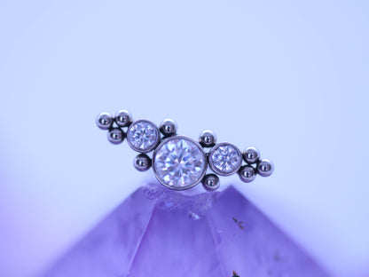 Labret Cluster cu pietre albe