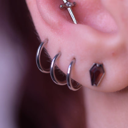 Labret Coffin cu piatră neagră